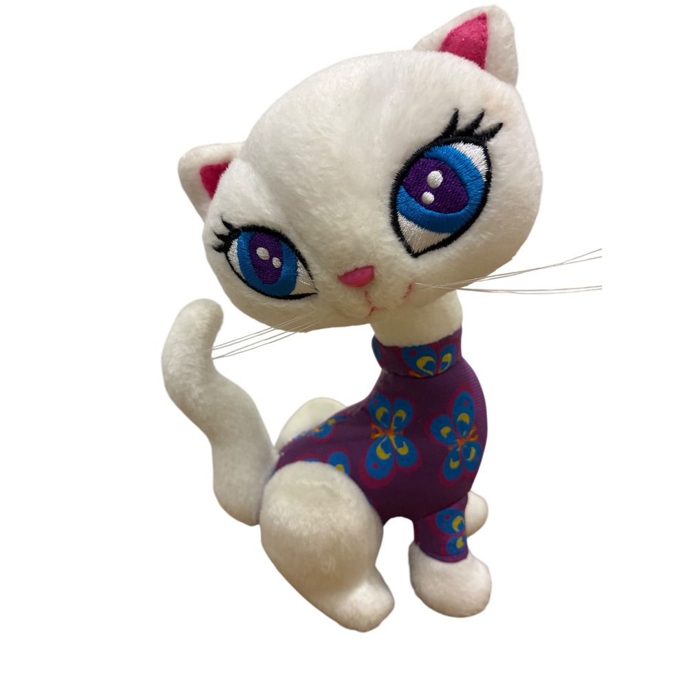 Lisa Frank Roxy the Cat Plush White Butterfly Bodysuit Vintage Stuffed Animal 8"